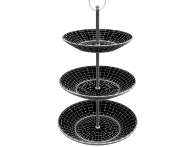 Three Tier Cake Stand v1 001 Low-poly 3D model