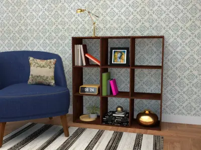 Reading area Low-poly 3D model