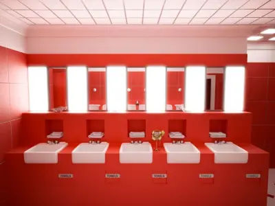 The Shining 1980 - Overlook Hotel - The Red Bathroom V02 3D model