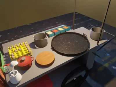 Padthai-Street-Shop food cart 3D model