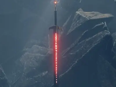 Sword with light 3D model