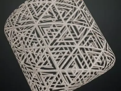 Geometric Triangular White and Black Wood Inlay PBR Texture