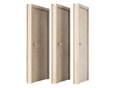Wooden Door Set V14  3D model