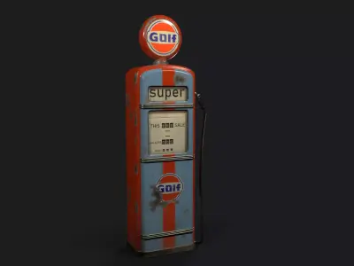 Vintage Oil Pump Low-poly 3D model