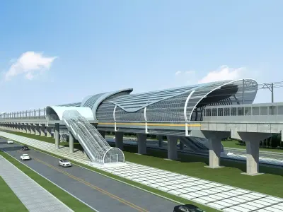 Light Rail Station 02 3D model