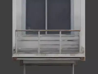 Urban Modular Balcony 3D Model Low-poly 3D model