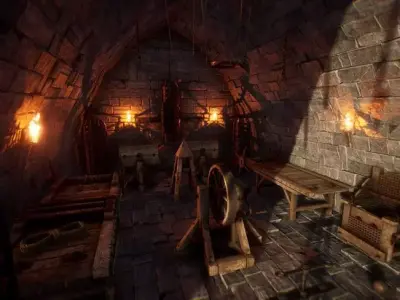 Torture Device  15 Dungeon Props Low-poly 3D model