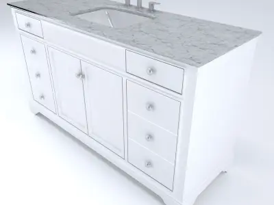 Vanity bathroom with marble top 3D model