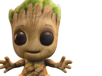 Baby groot plush Low-poly 3D model