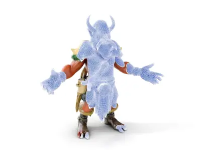 Horned Warrior Dwarf Rigged and Animated D Character Model Low-poly 3D model