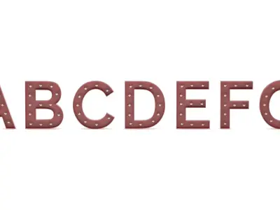 Alphabet Light Bulbs A-G 3D model