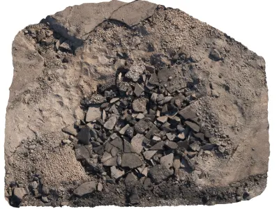 Broken asphalt 3D model