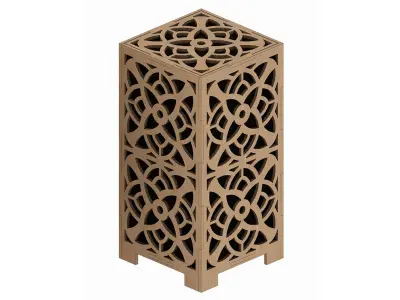 Wooden Lamp Laser Cut Set desk lamp lampshade Low-poly 3D model