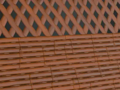  Bamboo Woven Screen PBR Seamless Texture