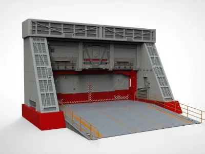 antinuclear gate with a ramp 3D model