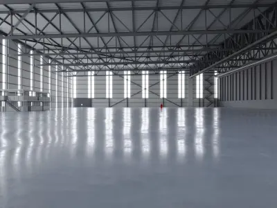 Airplane Hangar Interior 2 Low-poly 3D model