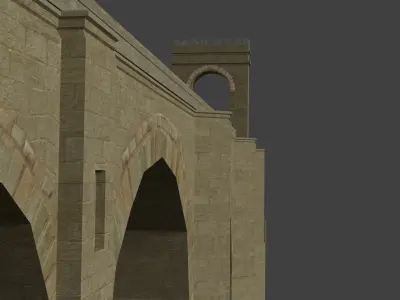 Low-poly Roman Stone Bridge Low-poly 3D model