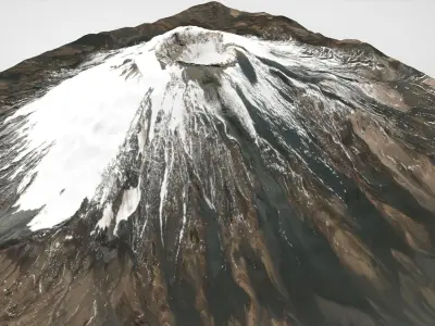 Mountain landscape Volcano Parinacota Bolivia and Chile 3D model