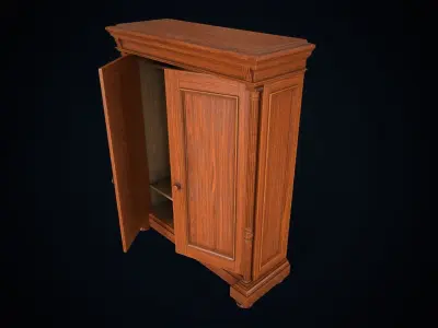 Vintage victorian wardrobe Low-poly 3D model