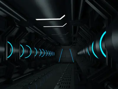 Sci fi Tunnel 3D model 9