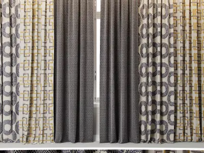 Curtains with Window 8 3D model