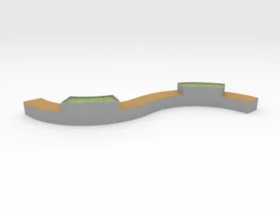 Bench Park 16 Low-poly 3D model