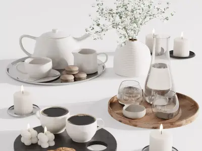 Tableware set 24 3D model