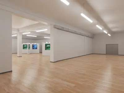 Art Museum Gallery Interior 5 Low-poly 3D model