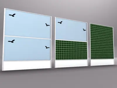 Checker noise barrier 3D model