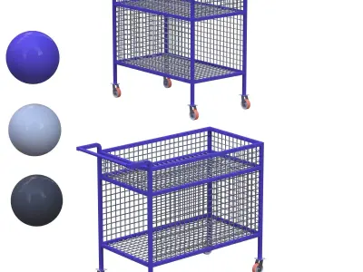 Cart for grocery store or in mall Free low-poly 3D model