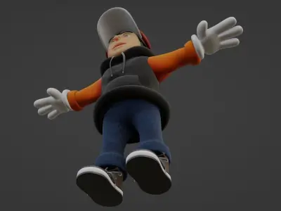 Cartoon Hoodie Character Not Rigged 3D model