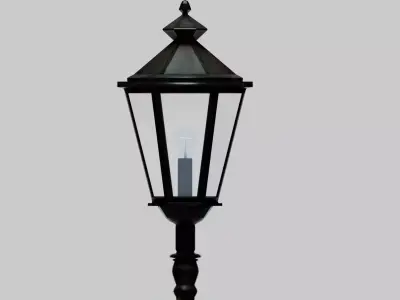 Victorian Lamp Post Low-poly 3D model