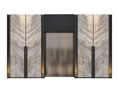 Elevator with marble doors 3D model