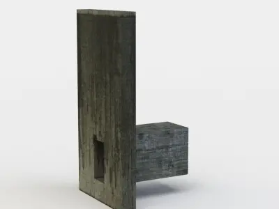 Wall with hole Free low-poly 3D model