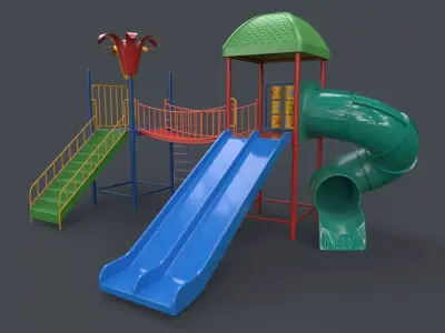PBR Playground Outdoor Jungle Gym 16 Low-poly 3D model