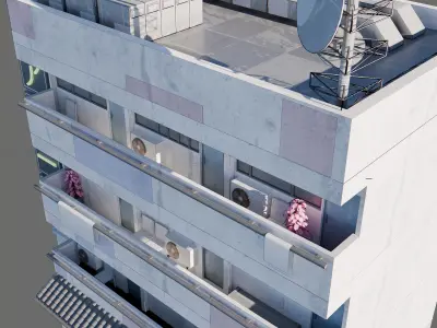 Anime building city 02 3D model