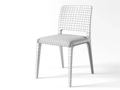 Riale walnut dining chair with fabric seat Free 3D model