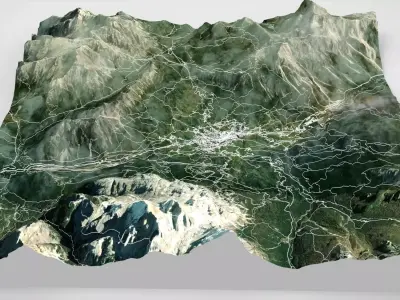 Cityscape Cortina d Ampezzo Italy 3D model