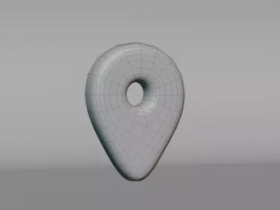 Location sign Low-poly 3D model