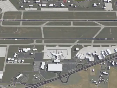 Knoxville - McGhee Tyson Airport - TYS Low-poly 3D model