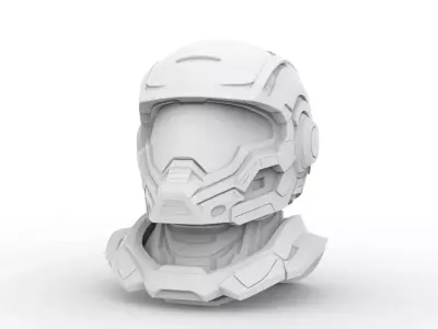Sci-Fi Helmet 3D Printable 3D print model