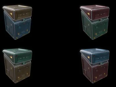 Scifi Crate Openable Door Low-poly 3D model