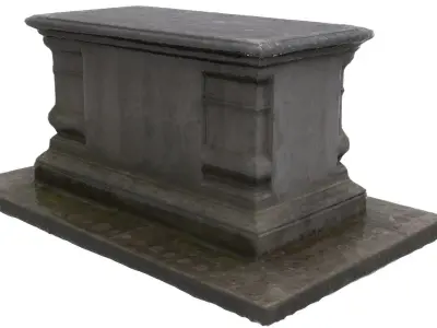 Tomb 01 - High and Low Poly Versions Low-poly 3D model