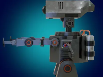 Stylized Robot in the style of Star Wars PBR game ready Low-poly 3D model