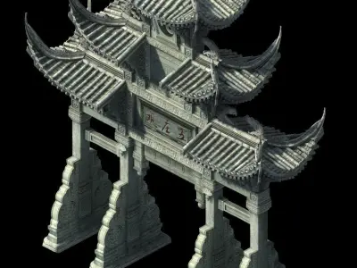 Tang-Street-Memorial Arch 06 3D model