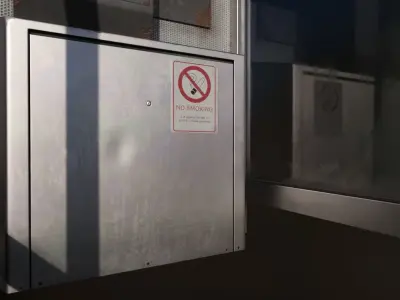 Telephone booth Low-poly 3D model 3