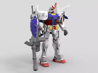Gundam RX-78 Custom Gutling 3D model