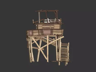 Swamp ia architecture Low-poly 3D model