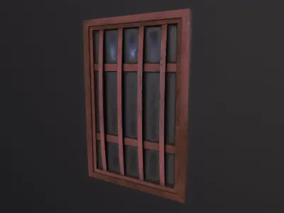 Metal window 3D Model Low-poly 3D model