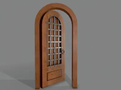Medieval Door-2 Low-poly 3D model